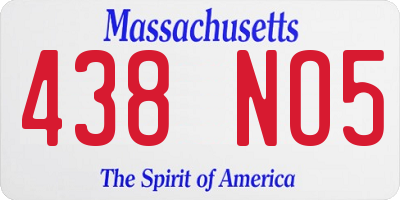 MA license plate 438NO5