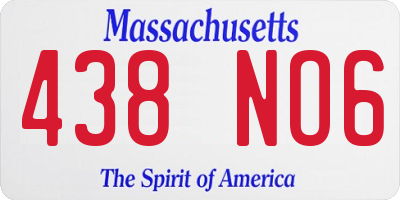 MA license plate 438NO6