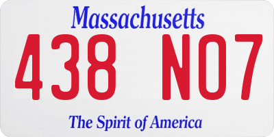 MA license plate 438NO7