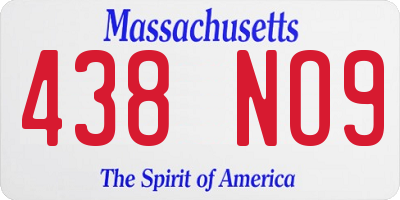 MA license plate 438NO9