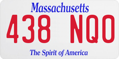 MA license plate 438NQ0