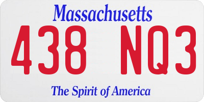 MA license plate 438NQ3