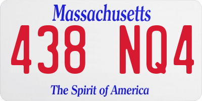 MA license plate 438NQ4