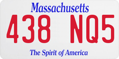 MA license plate 438NQ5