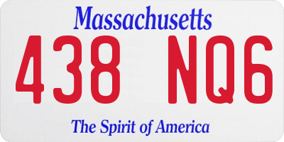 MA license plate 438NQ6