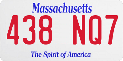 MA license plate 438NQ7