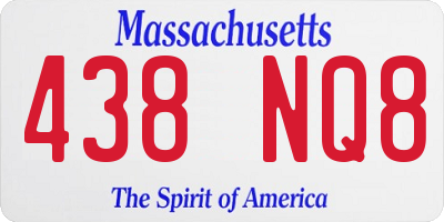 MA license plate 438NQ8
