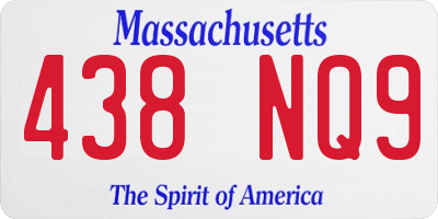 MA license plate 438NQ9
