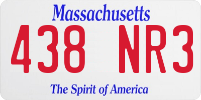 MA license plate 438NR3