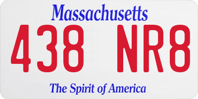 MA license plate 438NR8