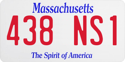 MA license plate 438NS1