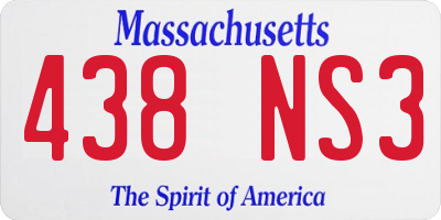 MA license plate 438NS3