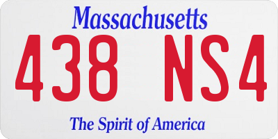 MA license plate 438NS4