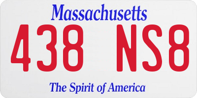 MA license plate 438NS8