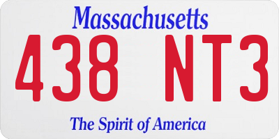 MA license plate 438NT3