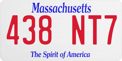 MA license plate 438NT7