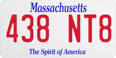 MA license plate 438NT8