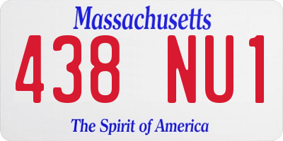 MA license plate 438NU1