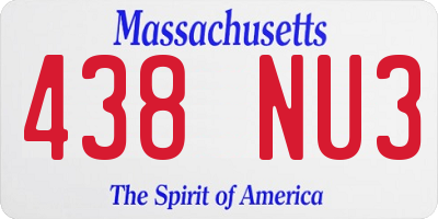 MA license plate 438NU3