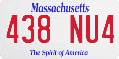 MA license plate 438NU4