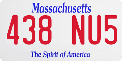 MA license plate 438NU5