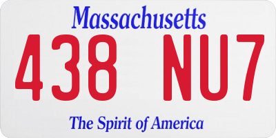 MA license plate 438NU7