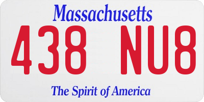 MA license plate 438NU8