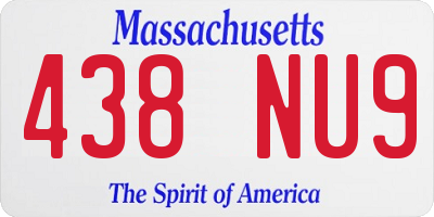 MA license plate 438NU9