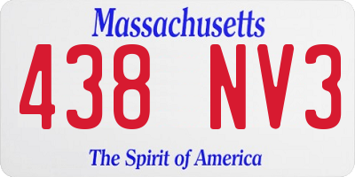 MA license plate 438NV3
