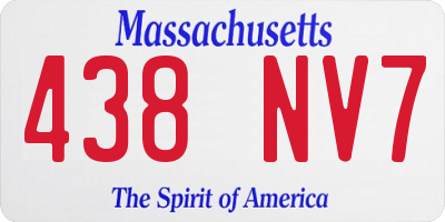 MA license plate 438NV7