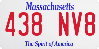 MA license plate 438NV8