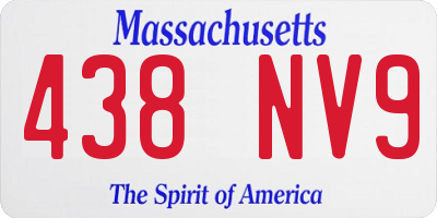 MA license plate 438NV9