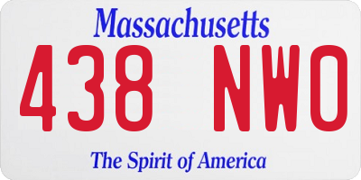 MA license plate 438NW0