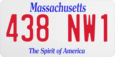 MA license plate 438NW1