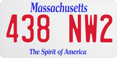 MA license plate 438NW2