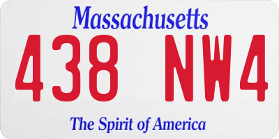MA license plate 438NW4