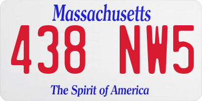 MA license plate 438NW5
