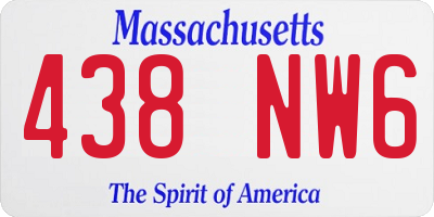 MA license plate 438NW6