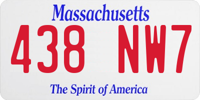 MA license plate 438NW7