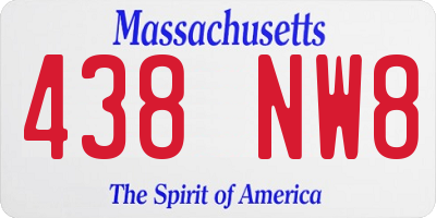 MA license plate 438NW8