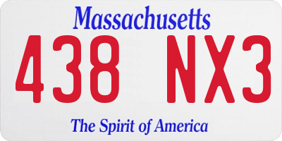 MA license plate 438NX3