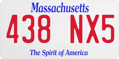 MA license plate 438NX5