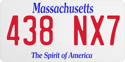 MA license plate 438NX7