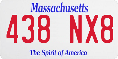 MA license plate 438NX8
