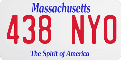MA license plate 438NY0