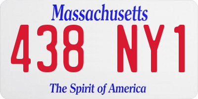 MA license plate 438NY1