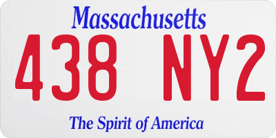 MA license plate 438NY2