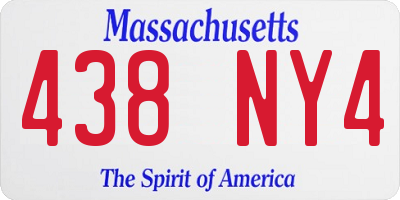 MA license plate 438NY4
