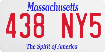 MA license plate 438NY5