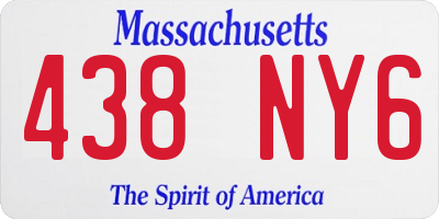 MA license plate 438NY6